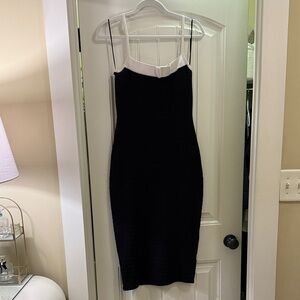 Express Black and White Sleeveless Bodycon Dress